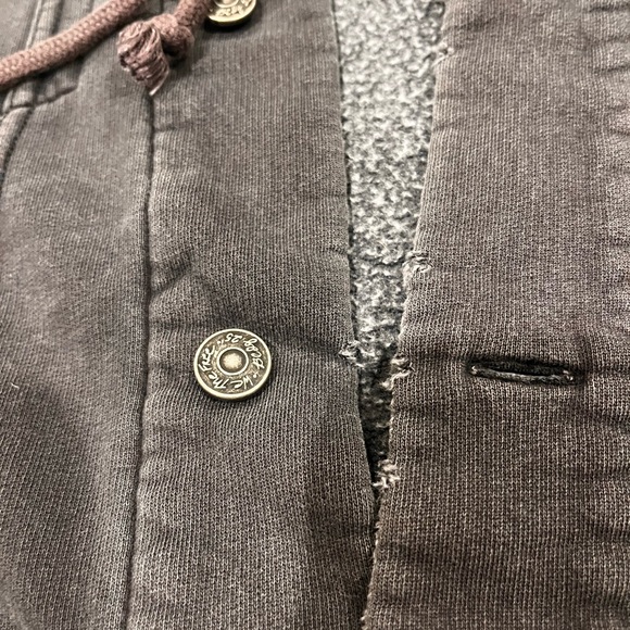 Free People Dreamers Cropped Button Up Hoodie Jacket Gray Streetwear Large - Picture 5 of 14